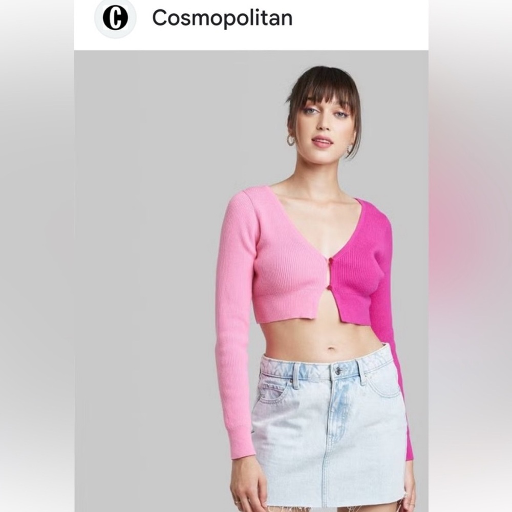 Wild Fable Two-Tone Pink Crop Top